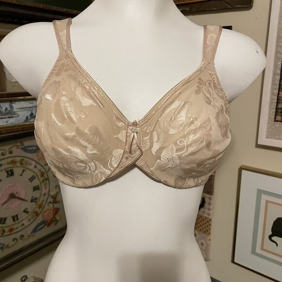 Wacoal Tan Floral Lace Unlined Underwire Awareness Bra 85567 Size 34C - Picture 1 of 4